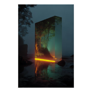 Póster Floresta Encantada de Monólito de Cristal Brilhant