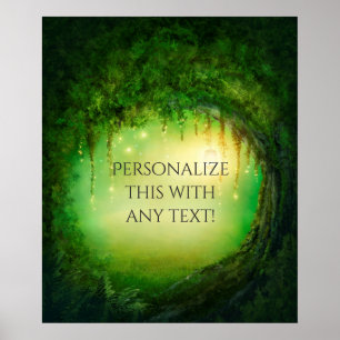 Póster Floresta Encantada e Luzes Arte de Muro Russo