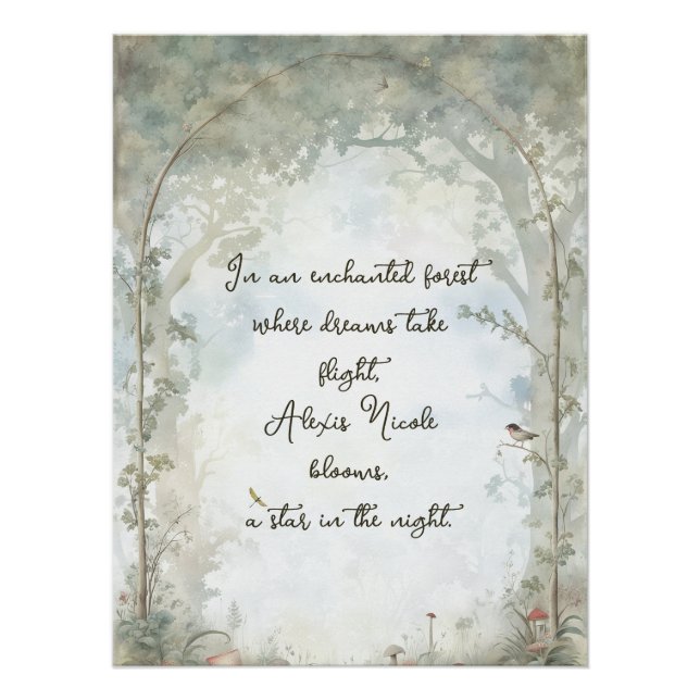 Póster Floresta Encantada Etérea (Frente)