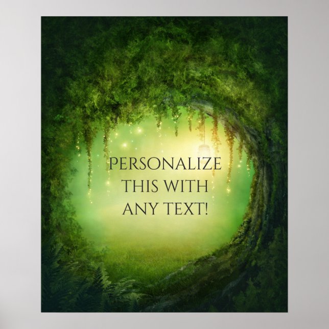 Póster Floresta Encantada & Luzes Arte de Parede Rústica  (Frente)