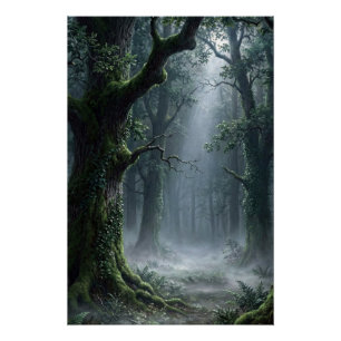 Póster Floresta Encantada Poster de Fantasia da Florest