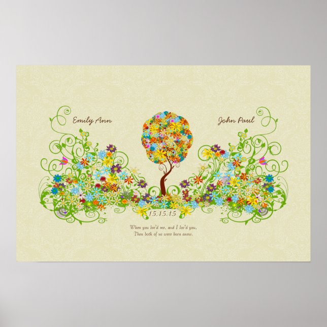 Poster Floresta Encantada Remendos Florais Conto de Fadas (Frente)