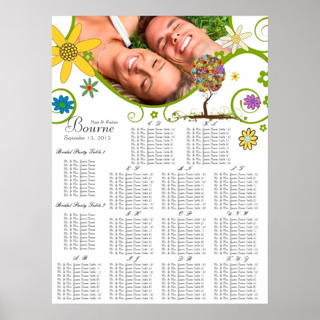 Póster Floresta Encantada Remendos Florais Conto de Fadas (Frente)