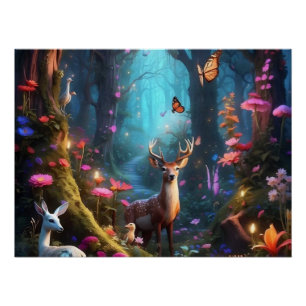 Póster Floresta Encantada Um Oásis Místico