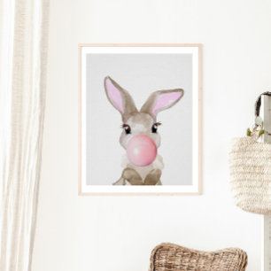 Poster Floresta Infantil Bubble Gum Bunny Cub