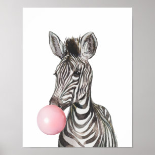 Poster Floresta Infantil de Goma Zebra Cub