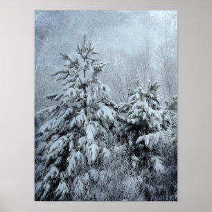 Poster Floresta Inverna Floresta Vintage Floresta Neve Co