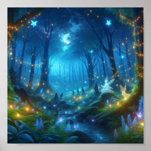 Poster Floresta Mágica e Vagalumes brilhantes