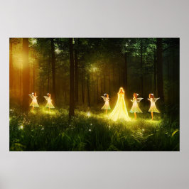 Poster Floresta Mágica | Elf & Fairies | Fantasia Naturez