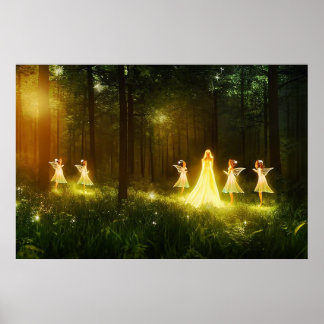 Poster Floresta Mágica | Elf & Fairies | Fantasia Naturez