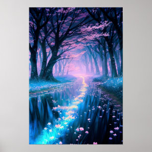 Poster Floresta Mágica, Mistério da Luz Azul