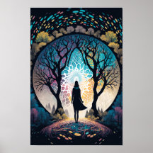 Poster Floresta Mandala Psicodélica | Trippy 3
