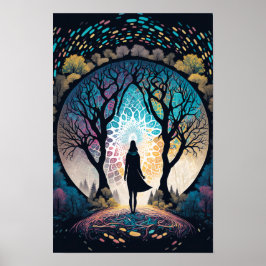 Poster Floresta Mandala Psicodélica | Trippy 3