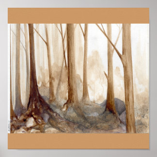 Póster Floresta Marrom