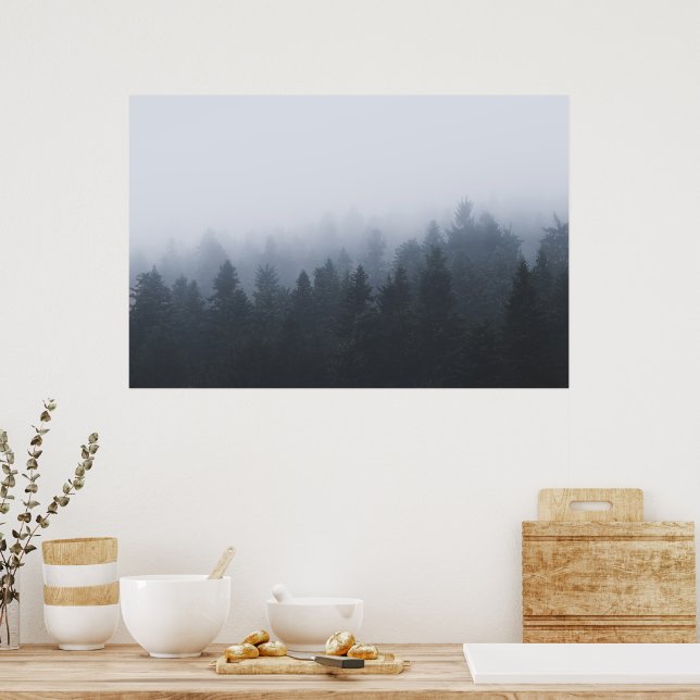 Poster Floresta misteriosa na névoa (Cozinha)