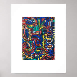 Poster Floresta Mística-Arte Abstrata Pintada à Mão