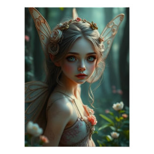 Póster Floresta Mística de Leite Encantada