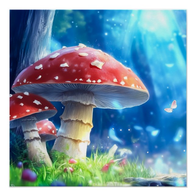 Póster Floresta Mushroom (Frente)