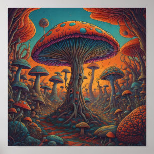 Poster Floresta Mushroom
