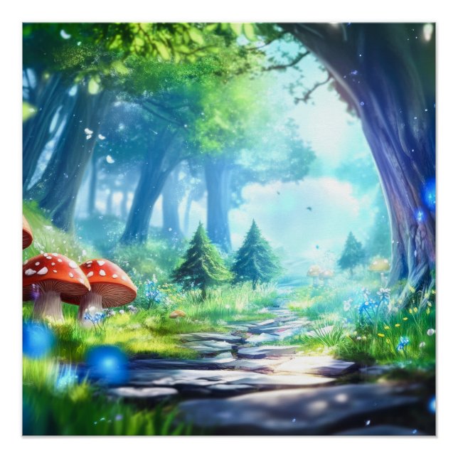 Póster Floresta Mushroom (Frente)