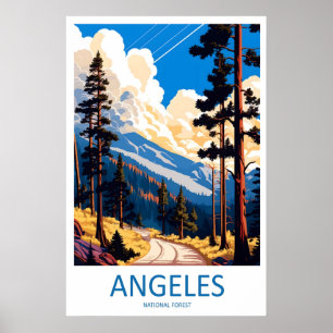 Poster Floresta Nacional de Angeles Cartaz de Viagem Vint
