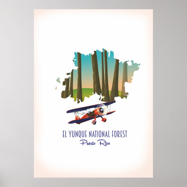 Poster floresta nacional el yunque porto rico mapa (Frente)