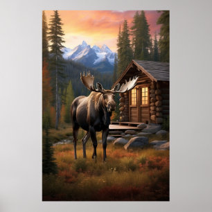 Poster *~* Floresta Natural do Fluxo MOOSE AP49 da Cabina
