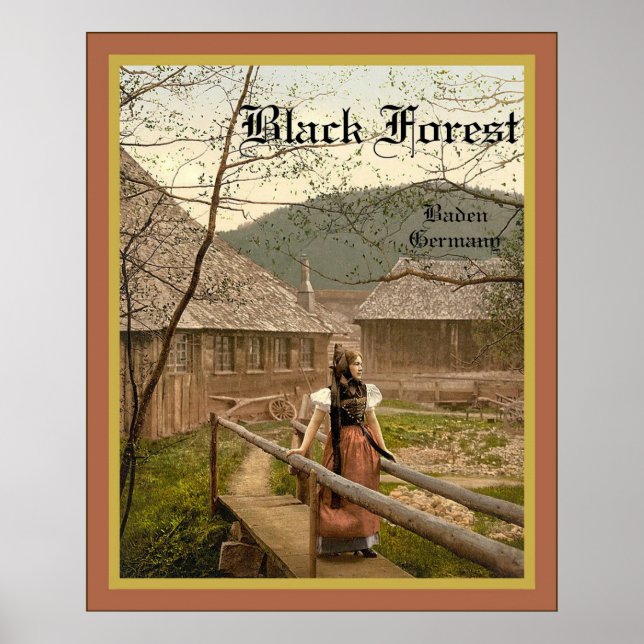 Póster Floresta Negra ~ Alemanha ~ Viagens vintage (Frente)