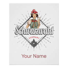 Póster Floresta Negra Baden-Württemberg Alemanha Vintage