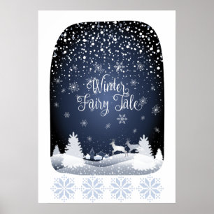 Poster Floresta nevado da fantasia do conto de fadas da