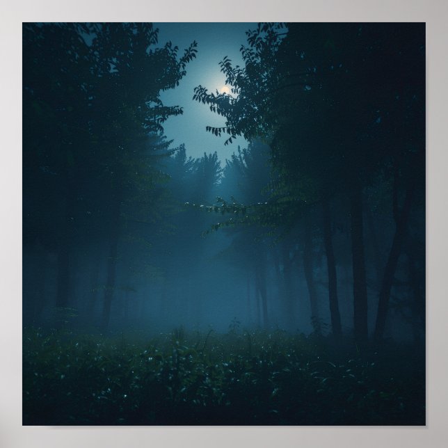 Poster Floresta Noturna ao Luar (Frente)