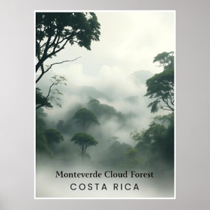 Poster Floresta Nubosa de Monteverde, Costa Rica Vintage