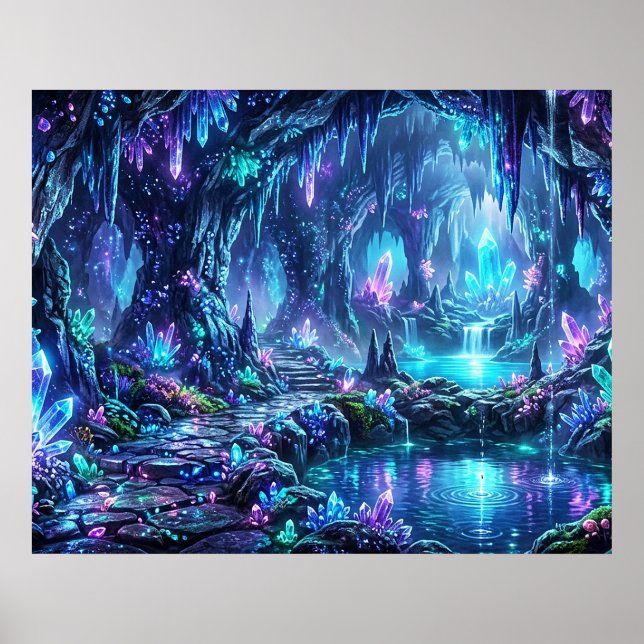 Poster Floresta Radiante com Lago (Frente)