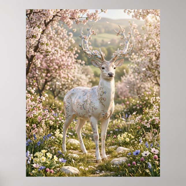 Poster Floresta Serena de Porcelana (Frente)