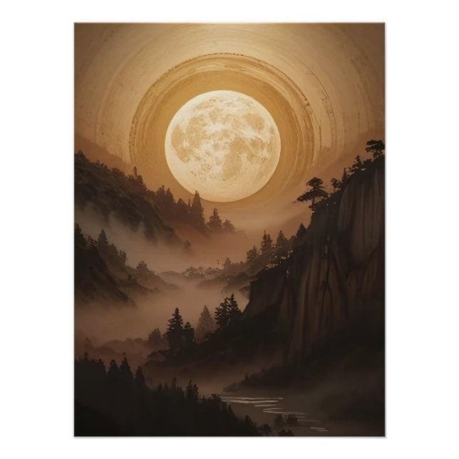 Póster Floresta sob a luz do luar (Frente)