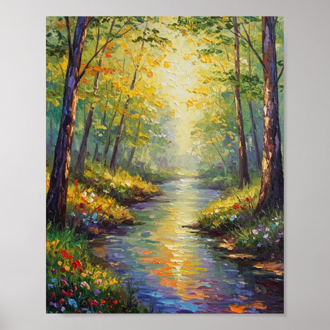 Poster Floresta Sonhadora | Estilo Impressionista (Frente)