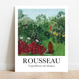 Poster Floresta tropical com macacos por Henri Rousseau