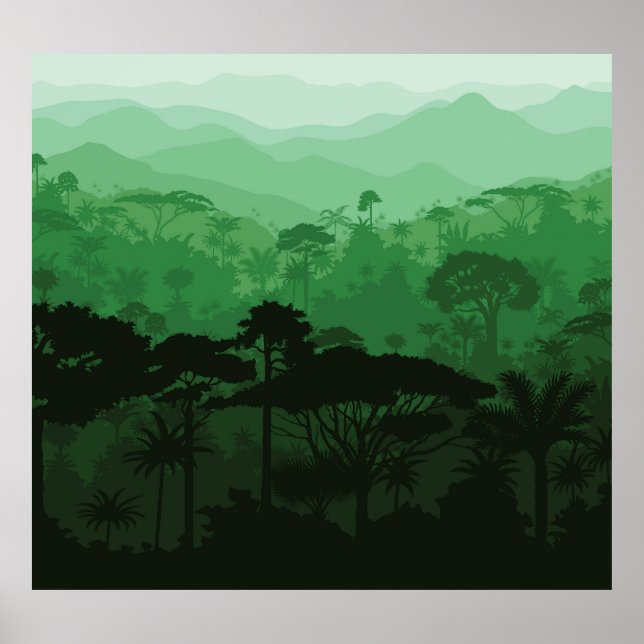 Poster Floresta tropical: matas de vintage. (Frente)