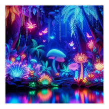 Floresta Tropical Neon Bioluminescente Encantada