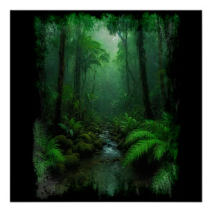 Póster Floresta Tropical Nova Zelândia