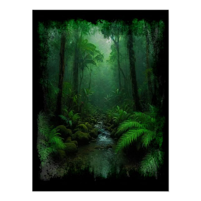Póster Floresta Tropical Nova Zelândia (Frente)