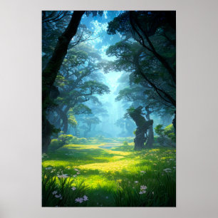 Poster Floresta Verde de Mistério