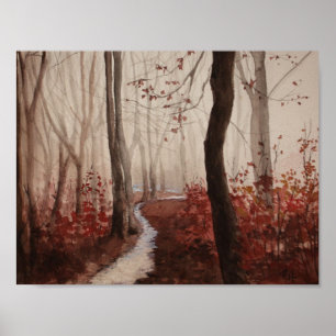 Póster Floresta vermelha