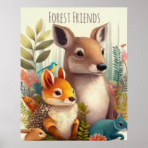 Poster Florestas Amigos Florestais Arte Animal