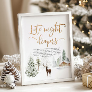 Poster Florestas de inverno fraldas noturnas tardias
