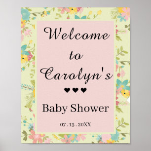 Poster Florestas Verdes Cor-de-Rosa Personalizadas Bem-Vi
