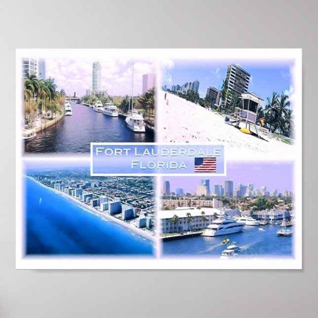 Poster Flórida - Eua - Mosaico - (Frente)