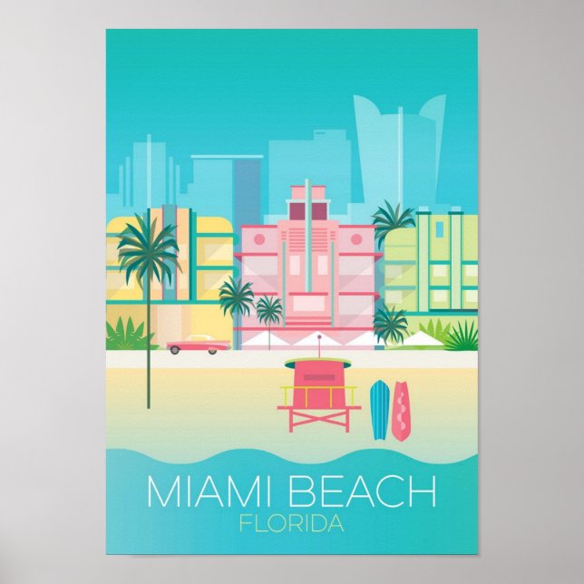 Poster - Florida Miami Beach Viagem (Frente)
