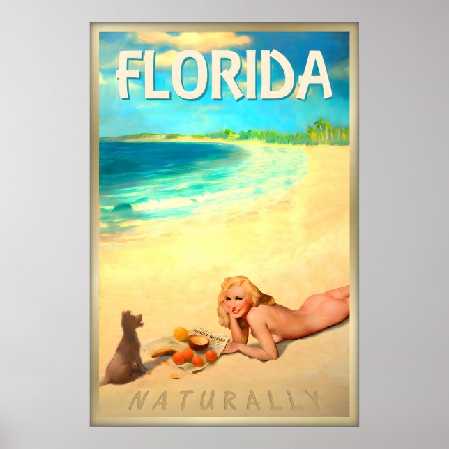 Poster FLORIDA Naturalmente Pino de Praia MARILYN MONROE  (Frente)