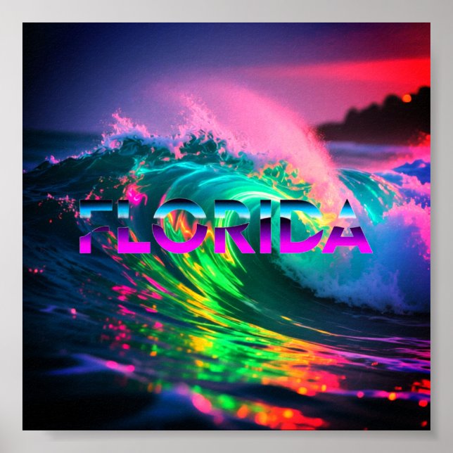 Poster Florida – Neon Wave Vibes (Frente)